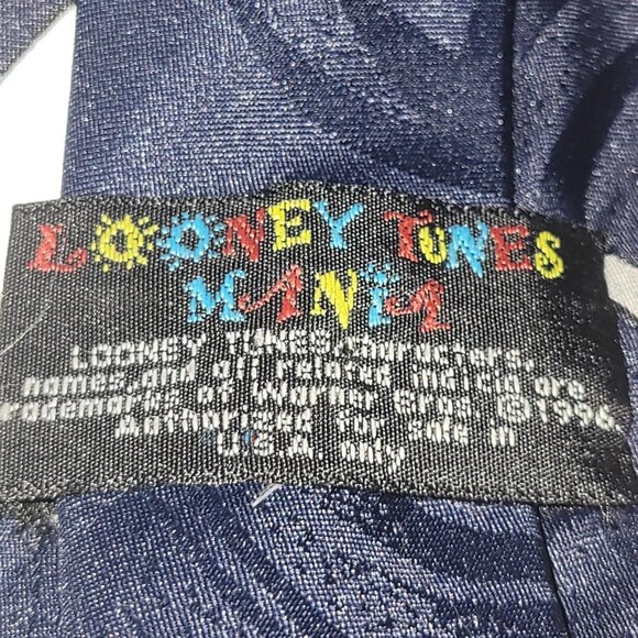 Looney Tunes Bugs Bunny TAZ Yosimitie Sam Baseball Necktie Silk Cartoon - Picture 6 of 7